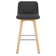 Tide Wooden Stool Black Fabric