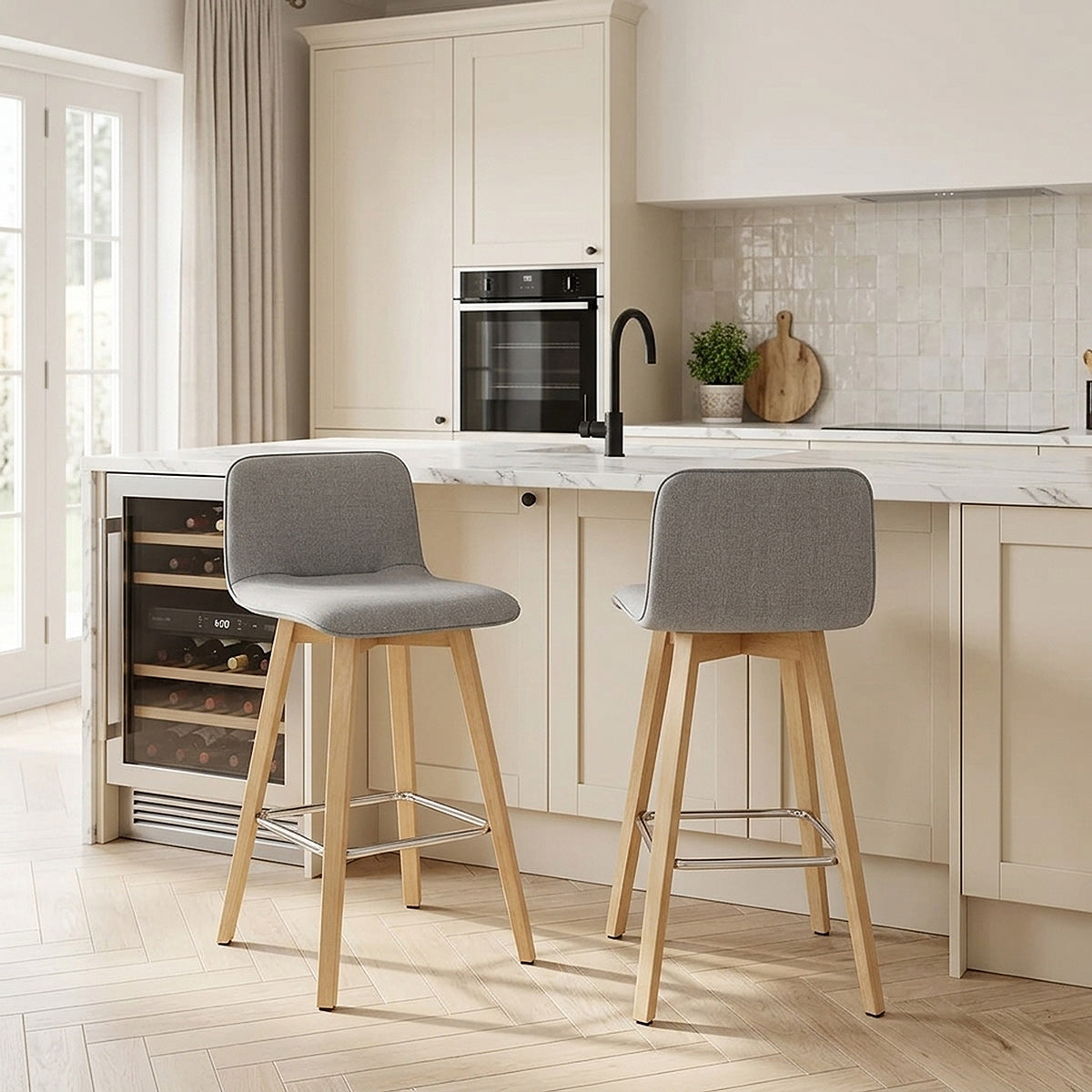 Chaise de Bar Bois - Tide Gris 