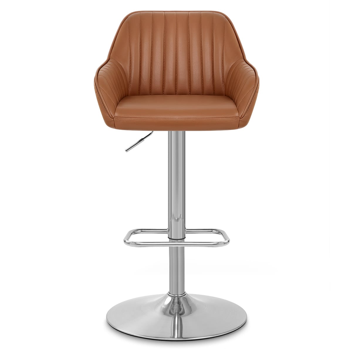 Tokyo Real Leather Brushed Stool Brown