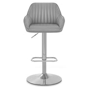 Tokyo Real Leather Brushed Stool Grey