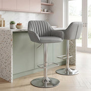 Tabouret de Bar Cuir Véritable - Tokyo Gris 