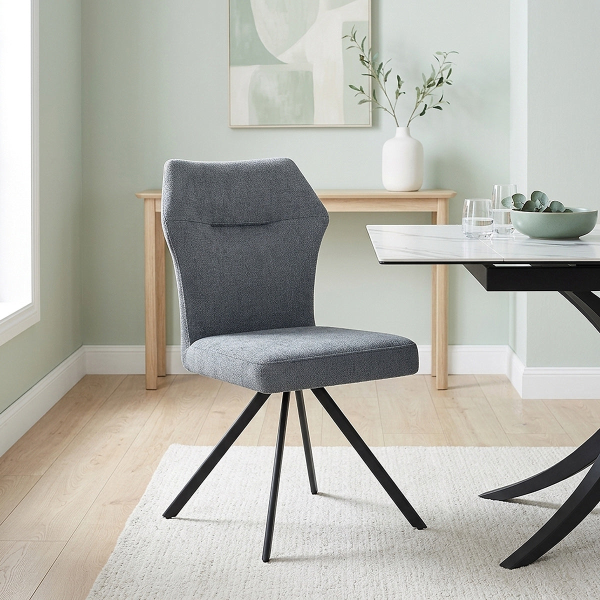 Chaise Tissu - Troy Bleu 
