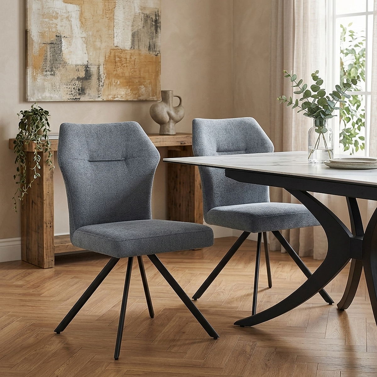 Chaise Tissu - Troy Bleu 