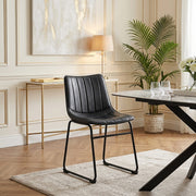 Chaise Faux Cuir - Tucker Noir 