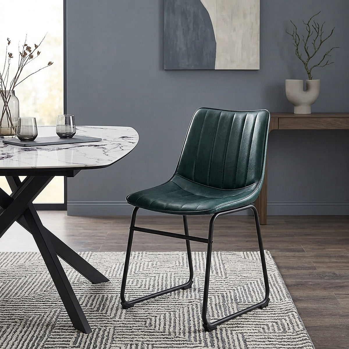 Chaise Faux Cuir - Tucker Vert 