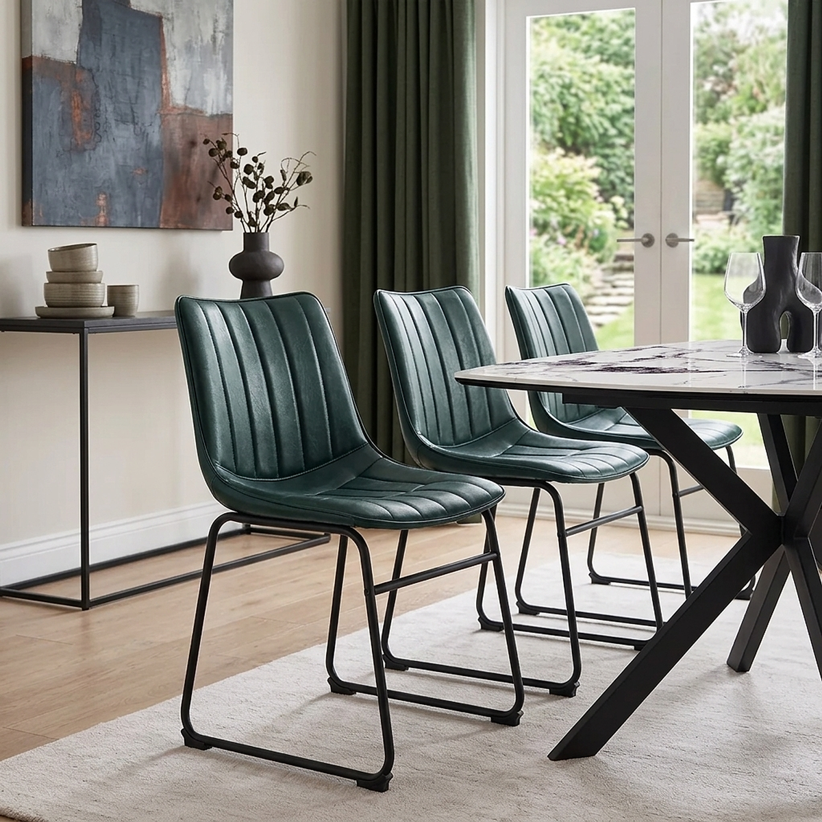 Chaise Faux Cuir - Tucker Vert 