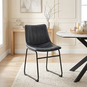 Chaise Faux Cuir - Tucker Bleu Foncé