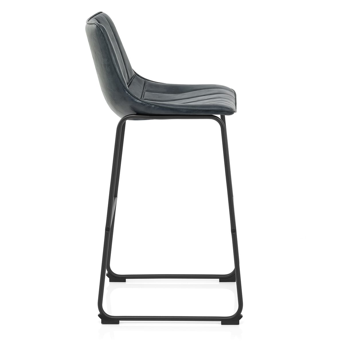 Chaise de Bar Faux Cuir - Tucker Bleu Foncé