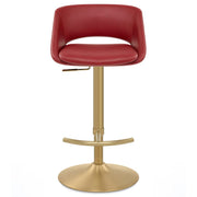 Tulsa Brushed Gold Stool Ruby