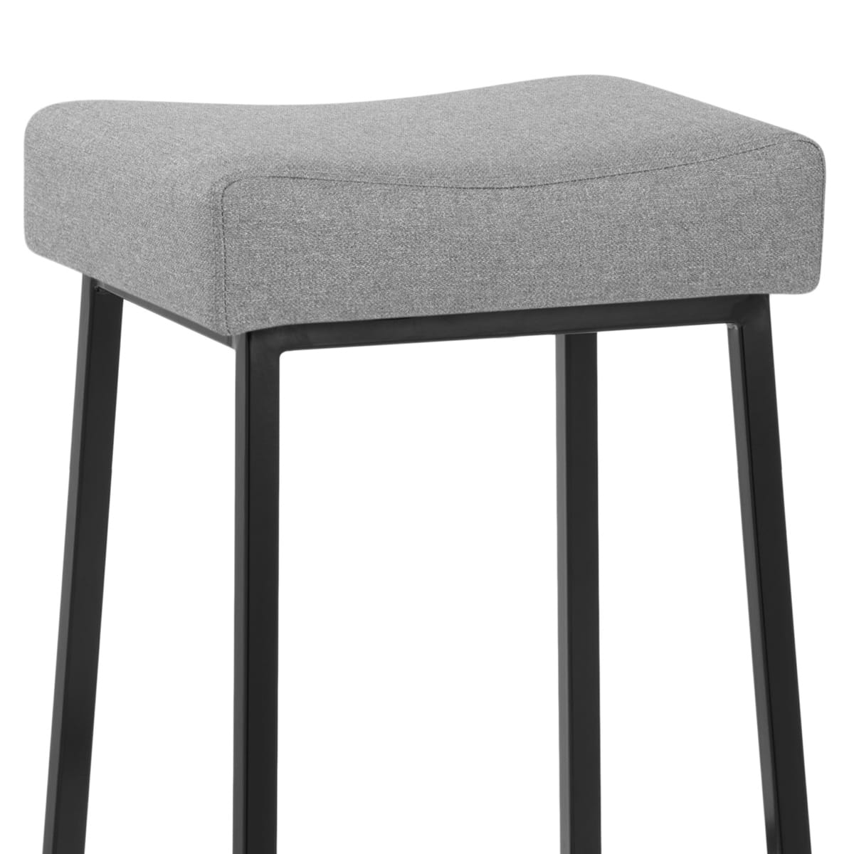 Uno Bar Stool Light Grey Fabric