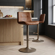 Tabouret de Bar Faux Cuir Antique - Utopia Marron 