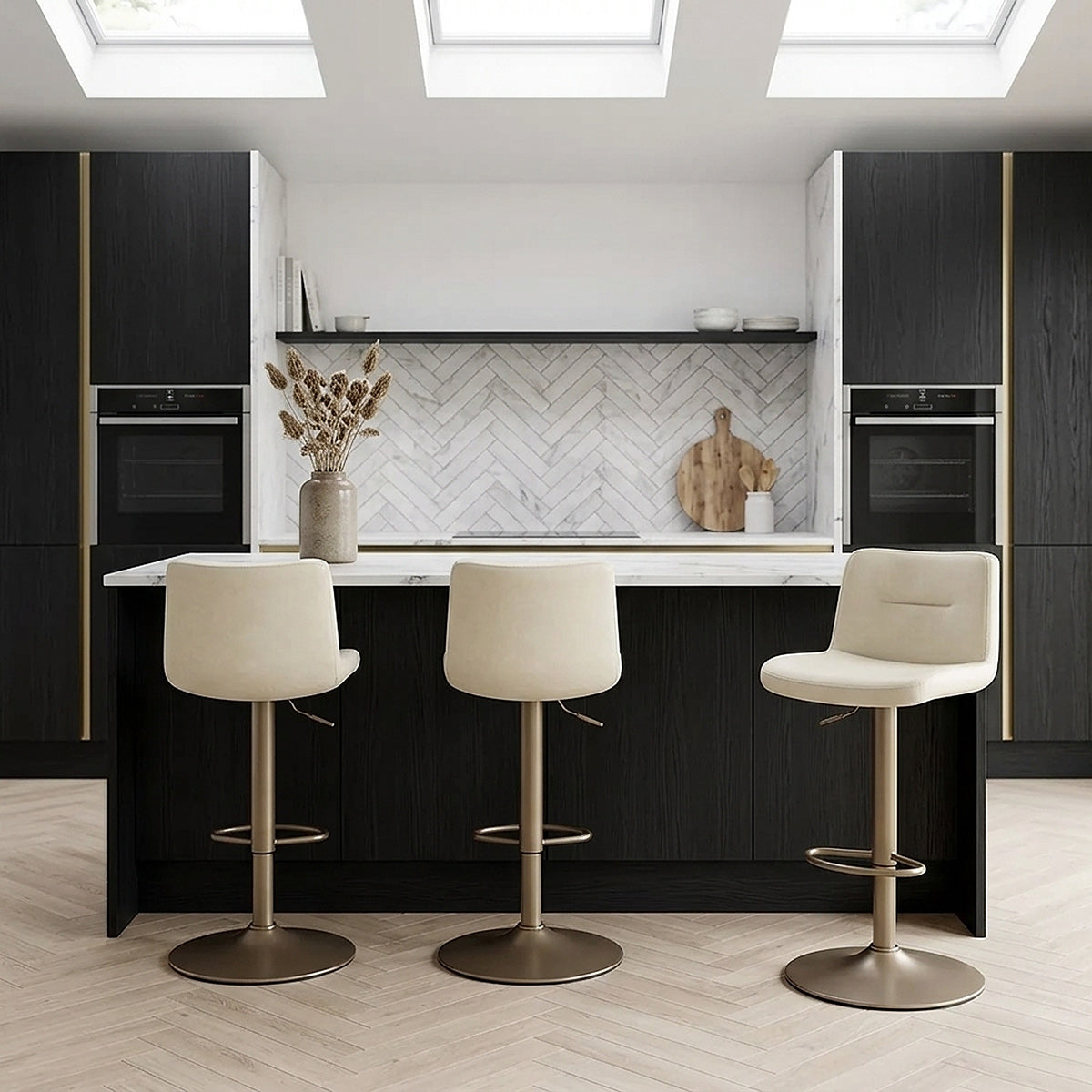 Tabouret de Bar Faux Cuir Antique - Utopia Crème 