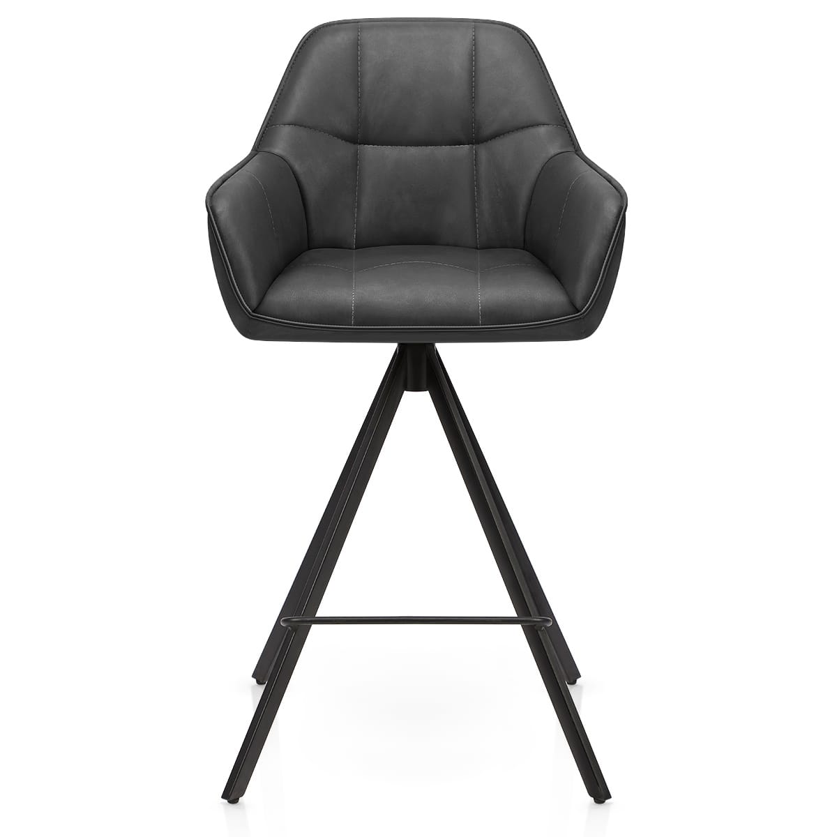 Tabouret Faux Cuir - Venice Gris Foncé 