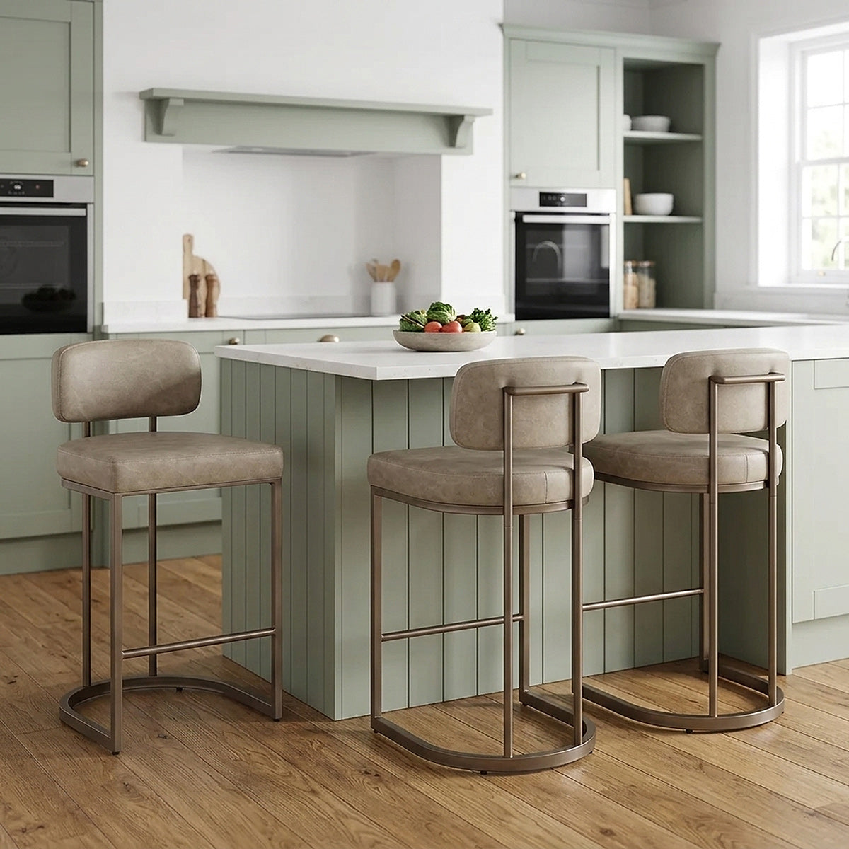 Tabouret Faux Cuir - Verve Crème 