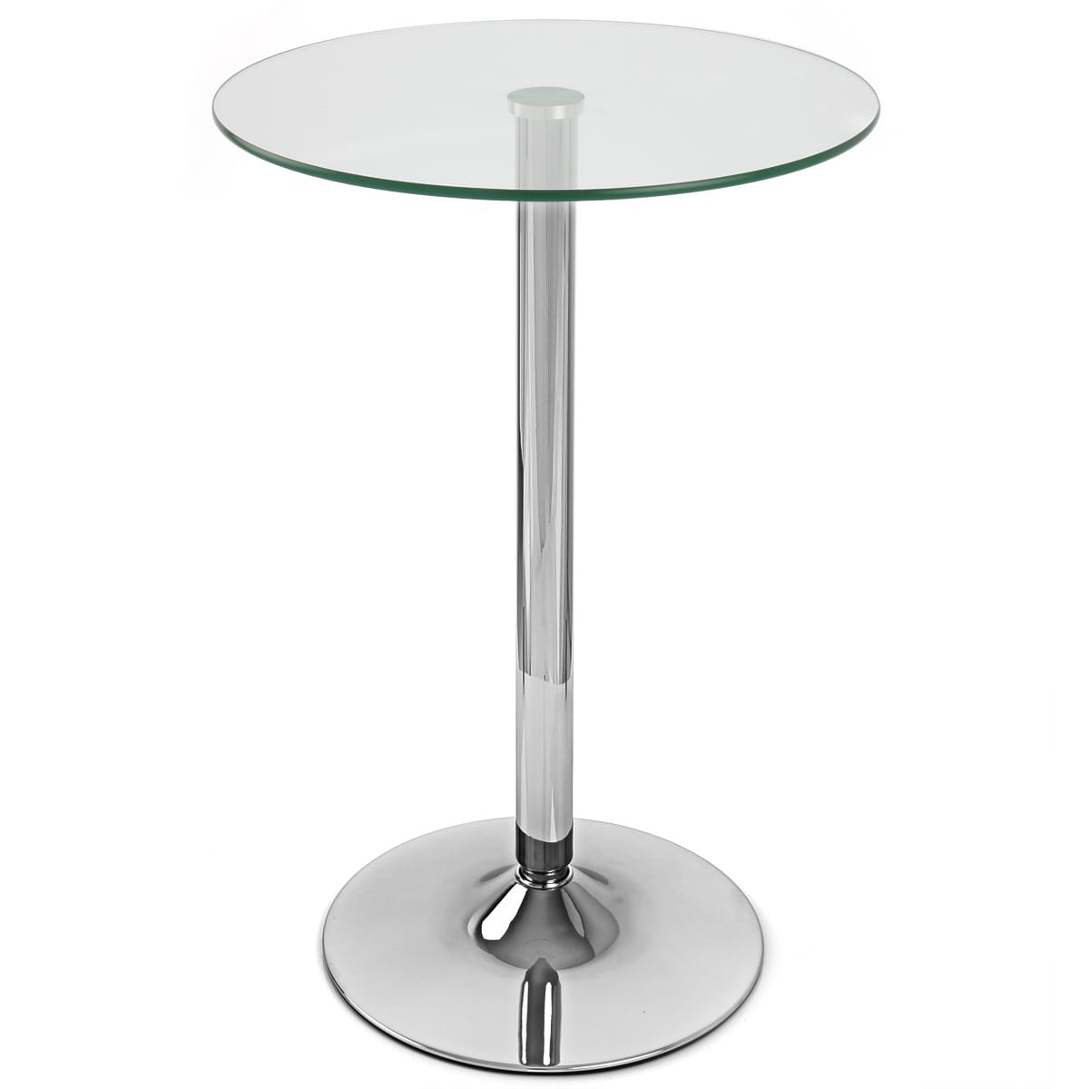 Table de Bar Chrome - Vetro Poseur Transparent 