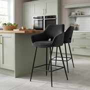 Chaise de bar Velours - Viola Noir 