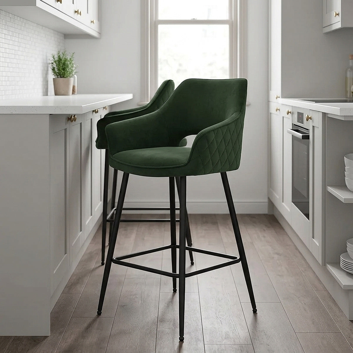 Chaise de bar Velours - Viola Vert 