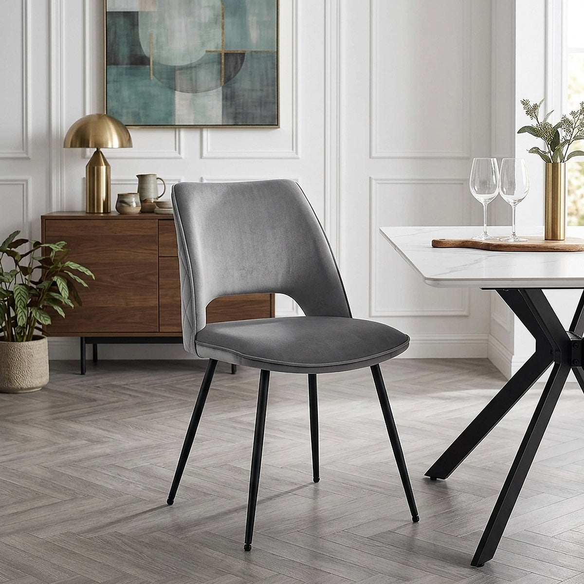 Chaise Velluto - Viola Gris 