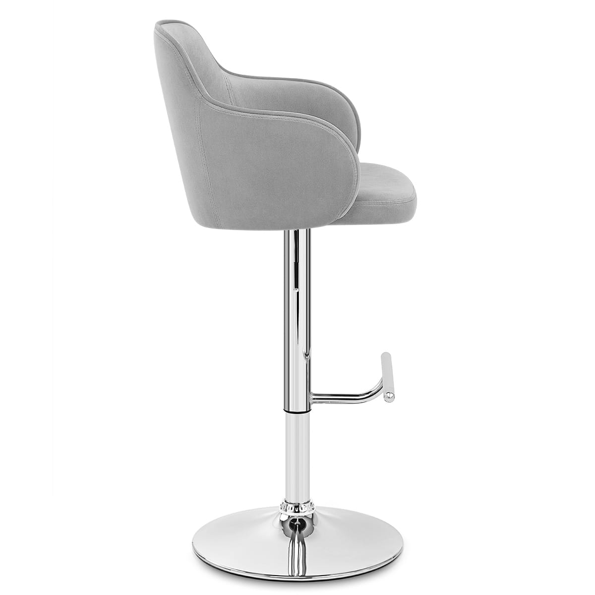 Chaise de Bar Chrome Velours - Vista Gris 