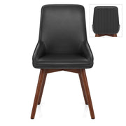 Chaise Cuir Veritable Bois - Vito Noir