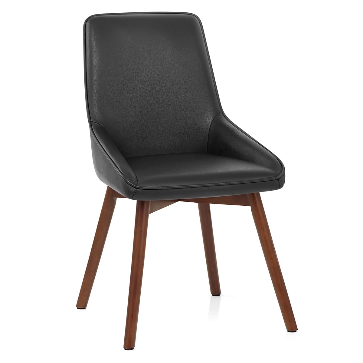 Chaise Cuir Veritable Bois - Vito Noir