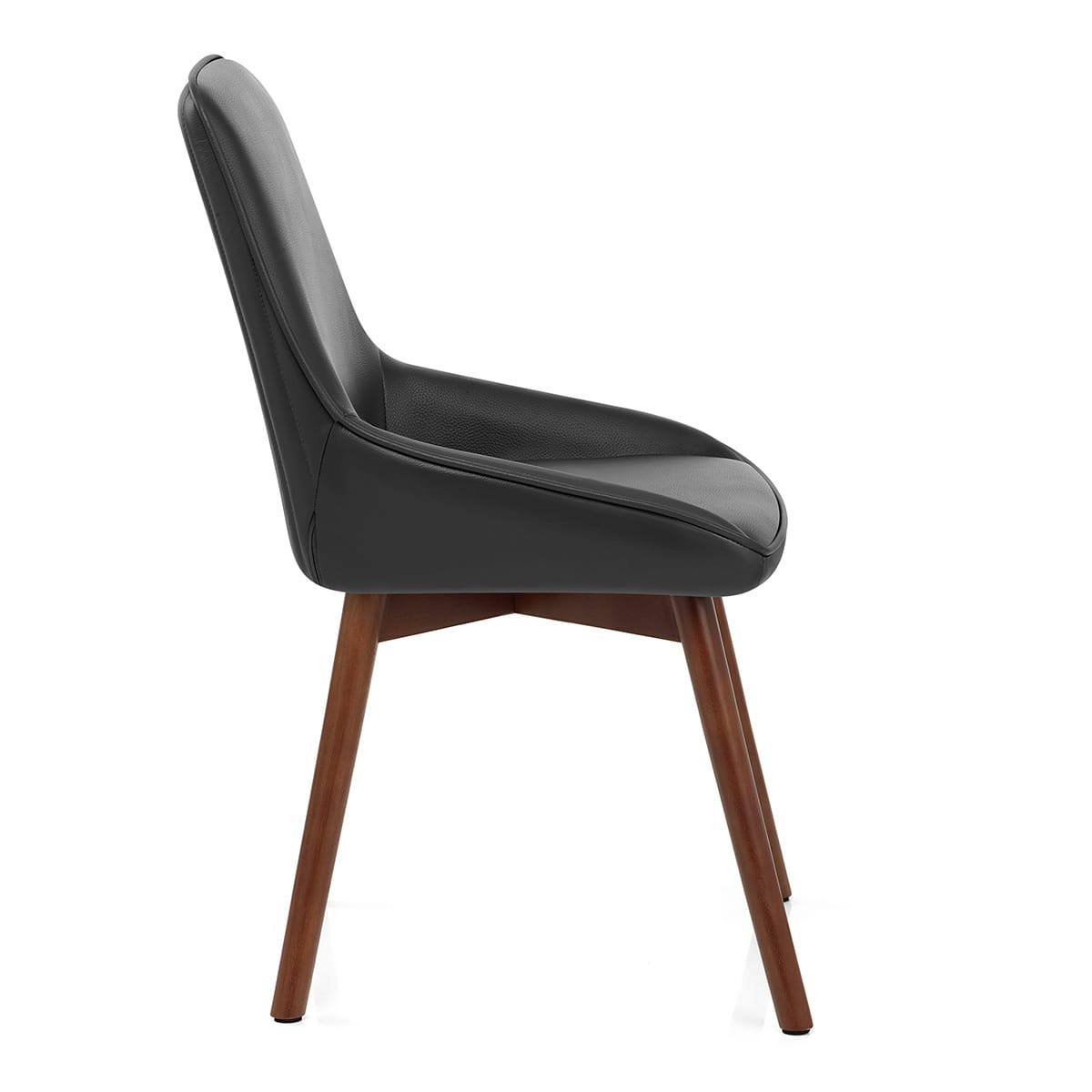 Chaise Cuir Veritable Bois - Vito Noir