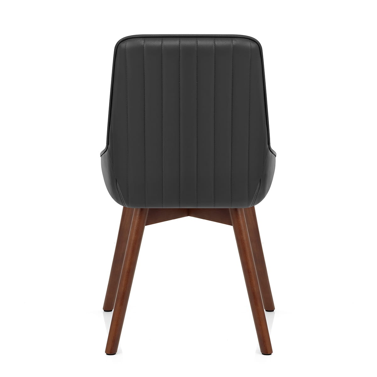 Chaise Cuir Veritable Bois - Vito Noir