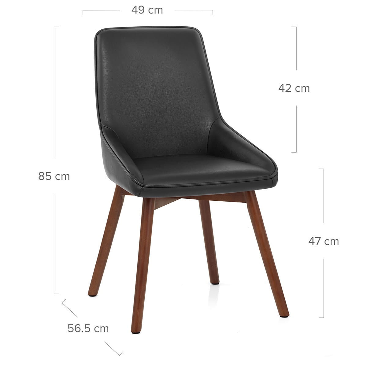 Chaise Cuir Veritable Bois - Vito Noir