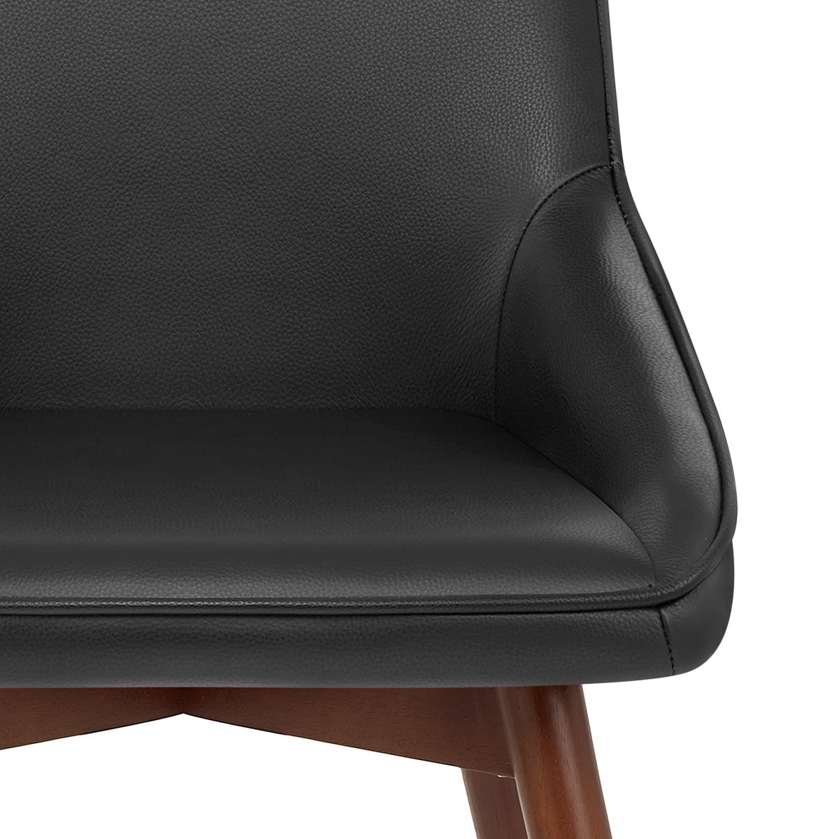 Chaise Cuir Veritable Bois - Vito Noir