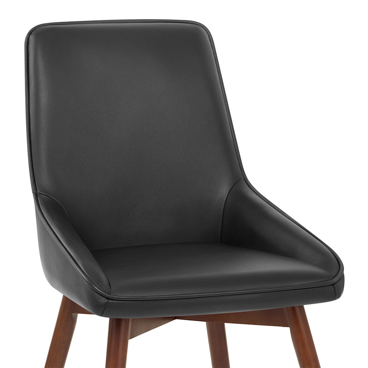 Chaise Cuir Veritable Bois - Vito Noir