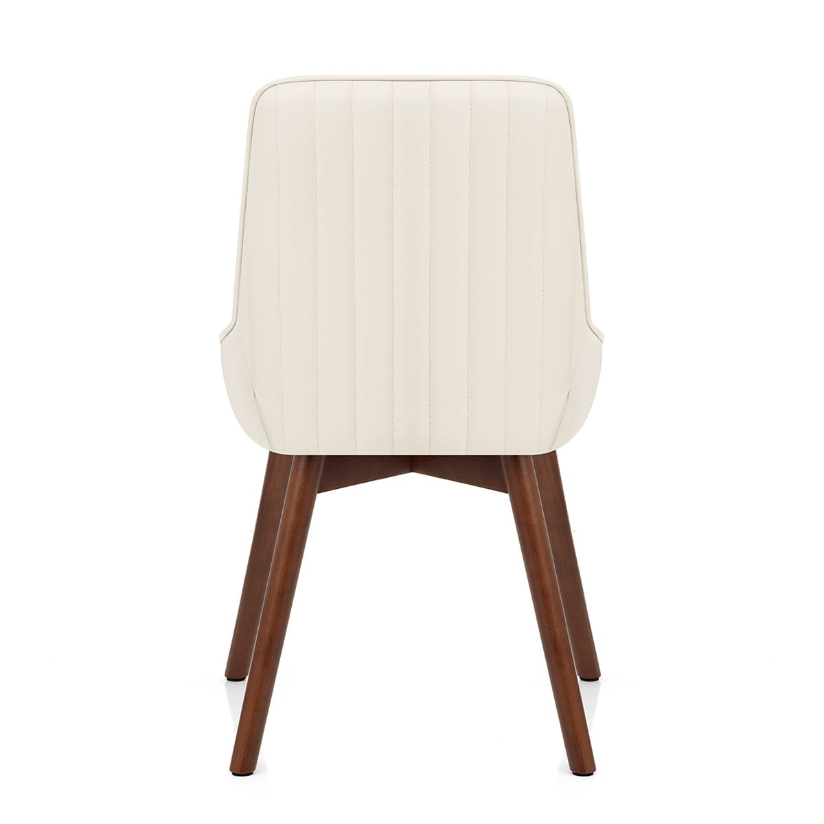 Chaise Cuir Veritable Bois - Vito Crème