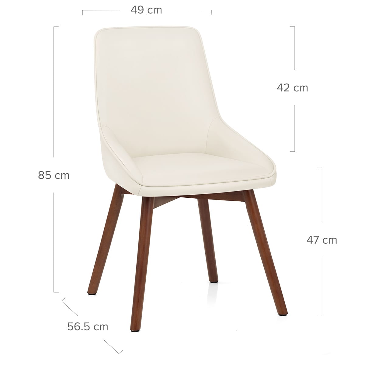 Chaise Cuir Veritable Bois - Vito Crème
