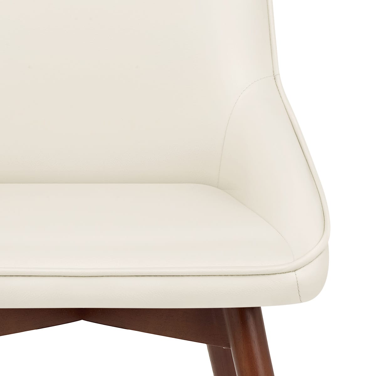 Chaise Cuir Veritable Bois - Vito Crème
