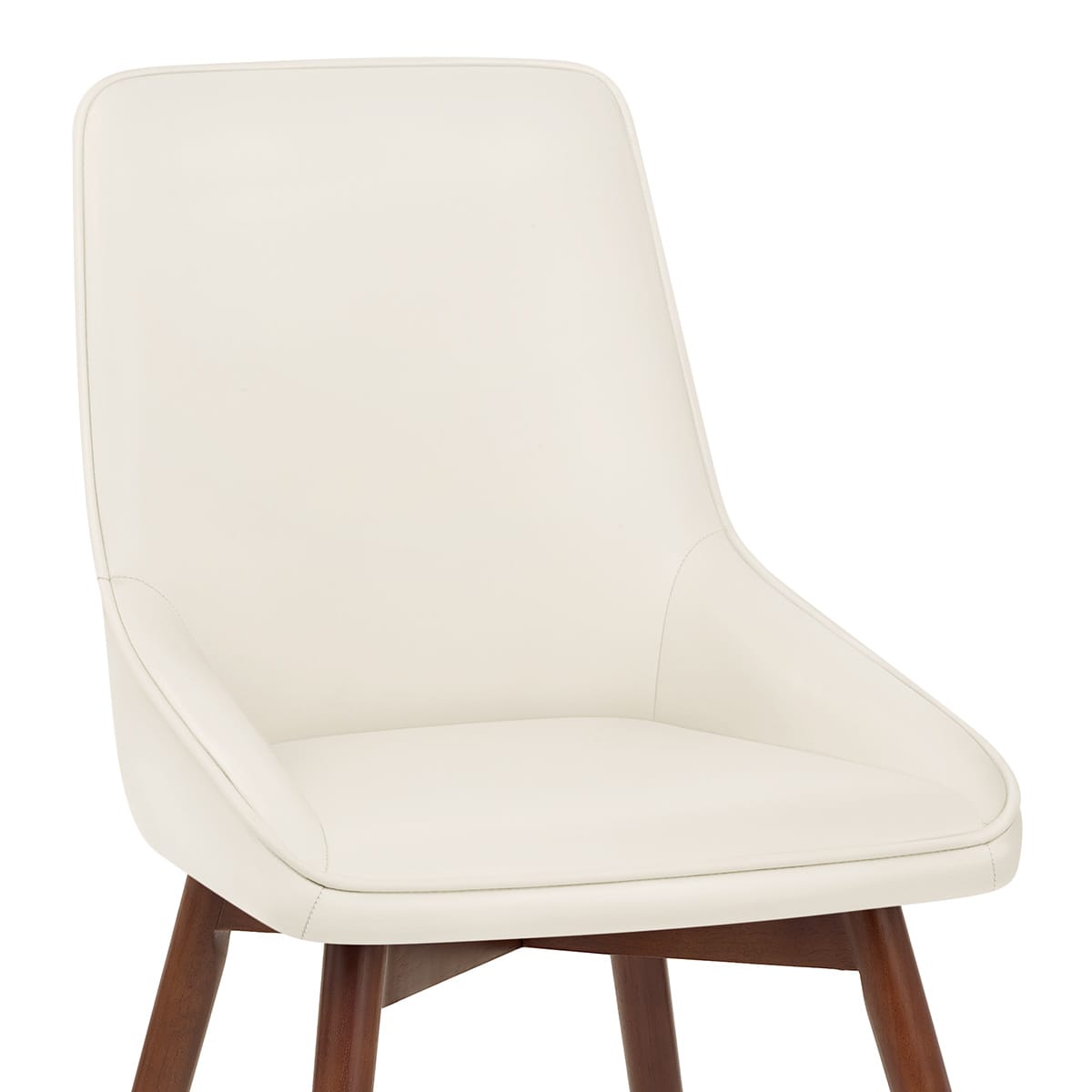 Chaise Cuir Veritable Bois - Vito Crème