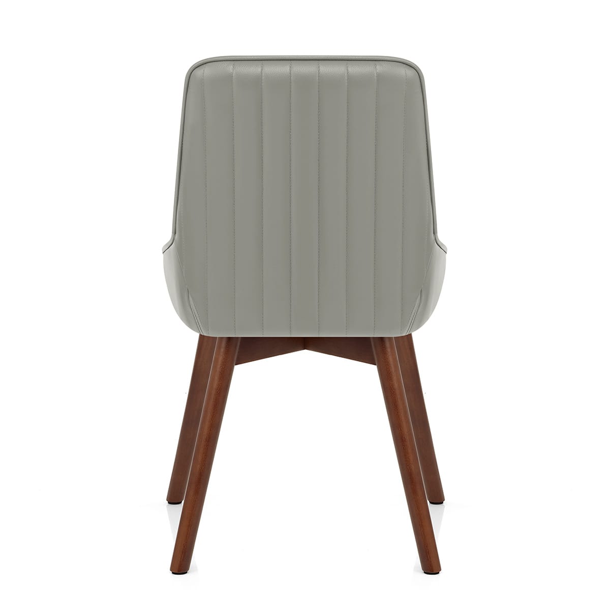 Chaise Cuir Veritable Bois - Vito Gris