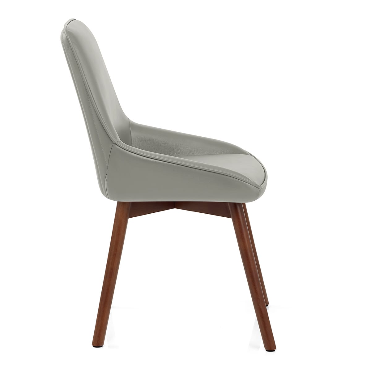 Chaise Cuir Veritable Bois - Vito Gris
