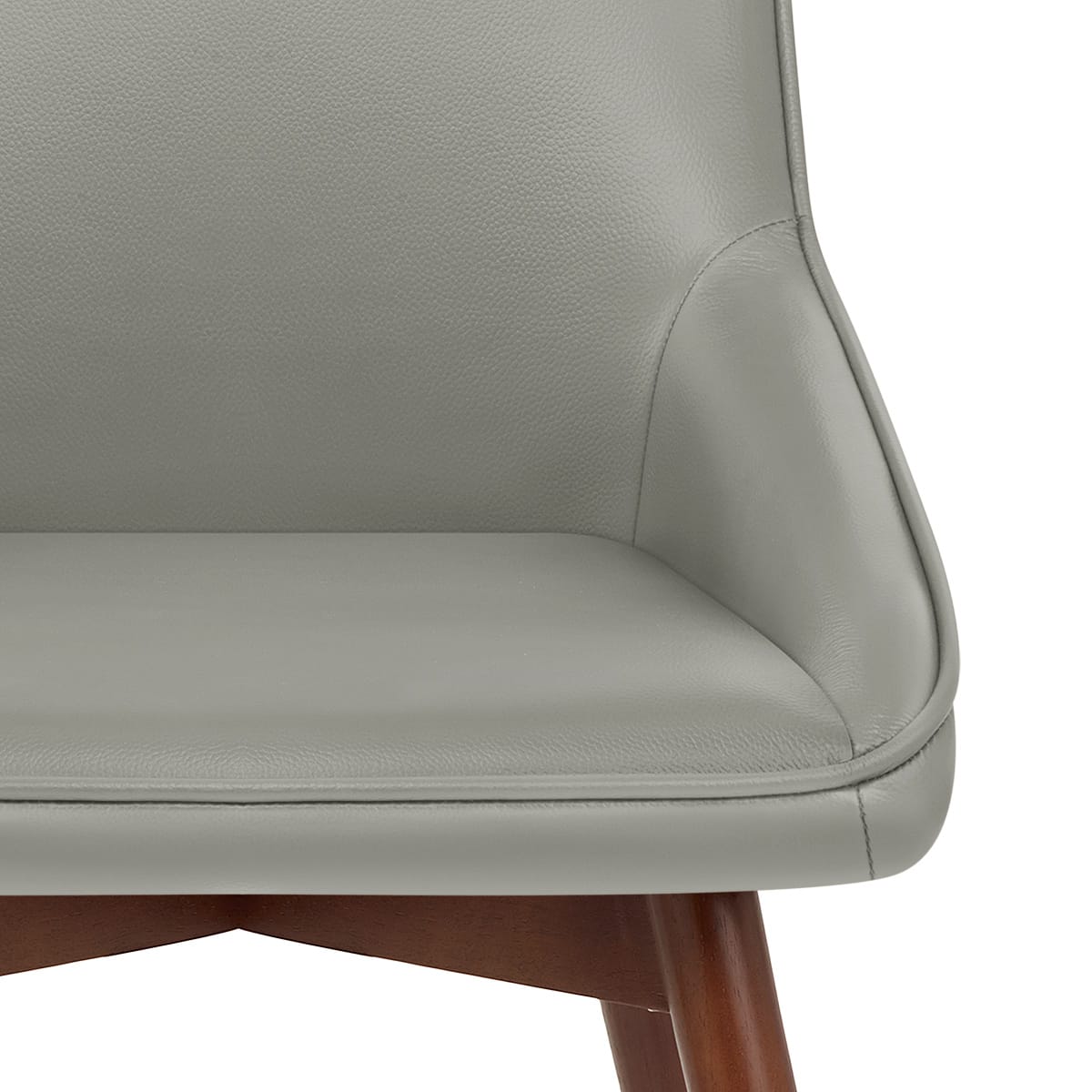 Chaise Cuir Veritable Bois - Vito Gris