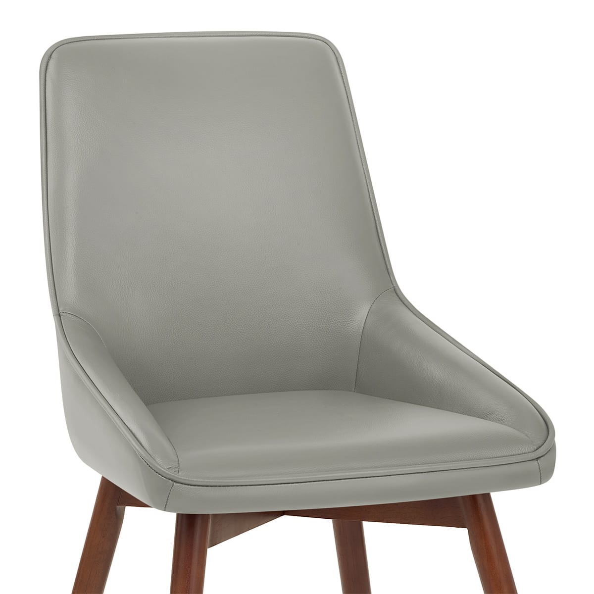 Chaise Cuir Veritable Bois - Vito Gris