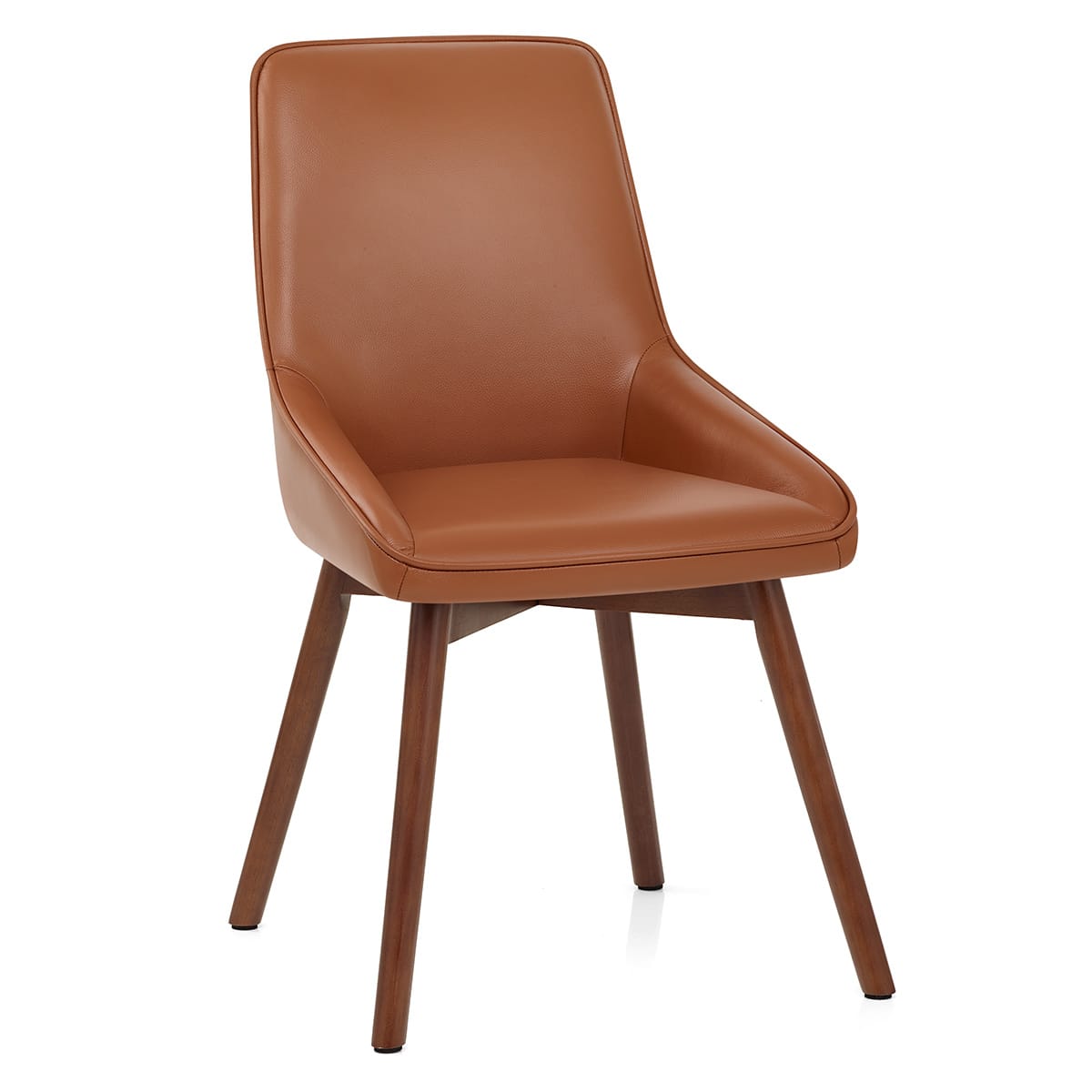 Chaise Cuir Veritable Bois - Vito Marron