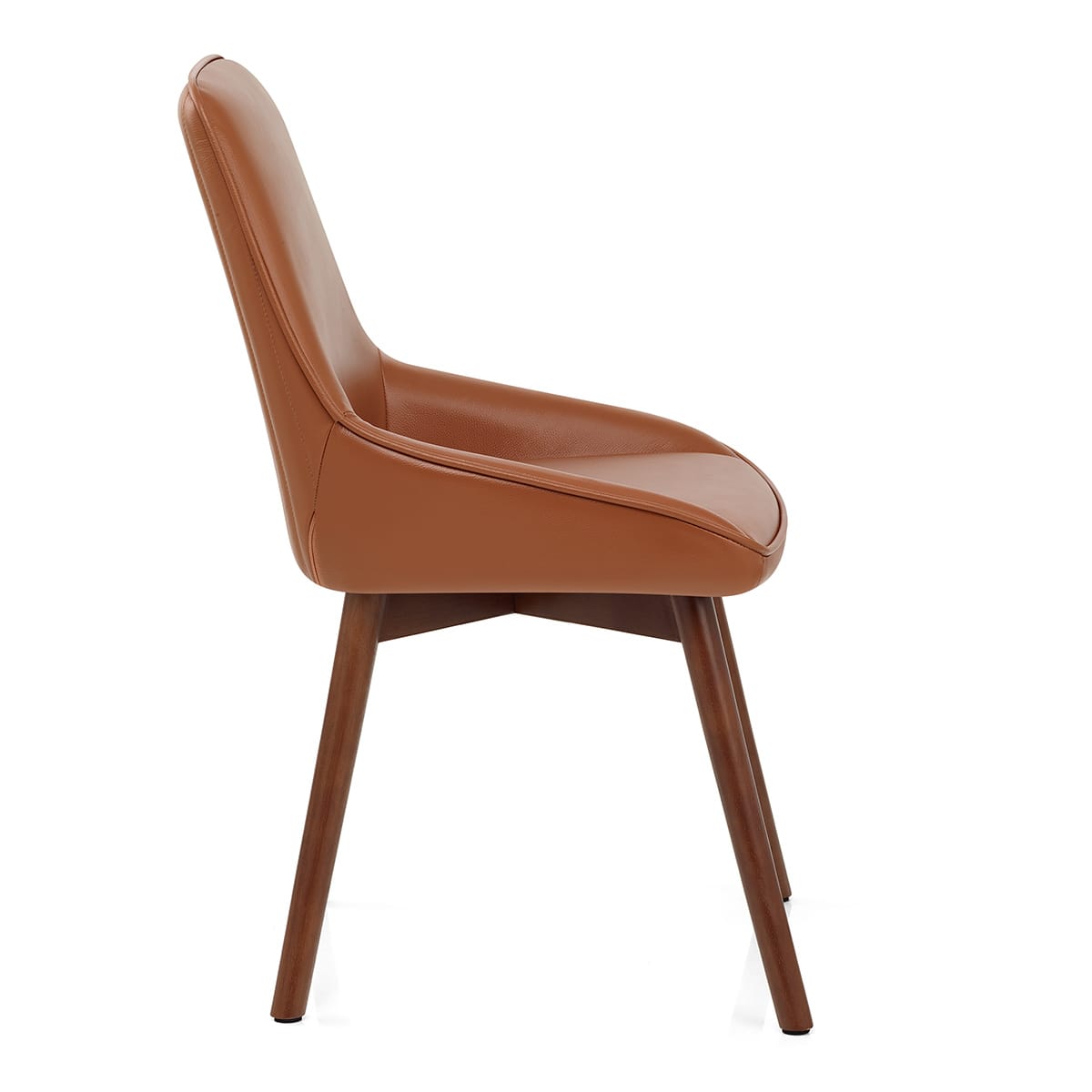 Chaise Cuir Veritable Bois - Vito Marron