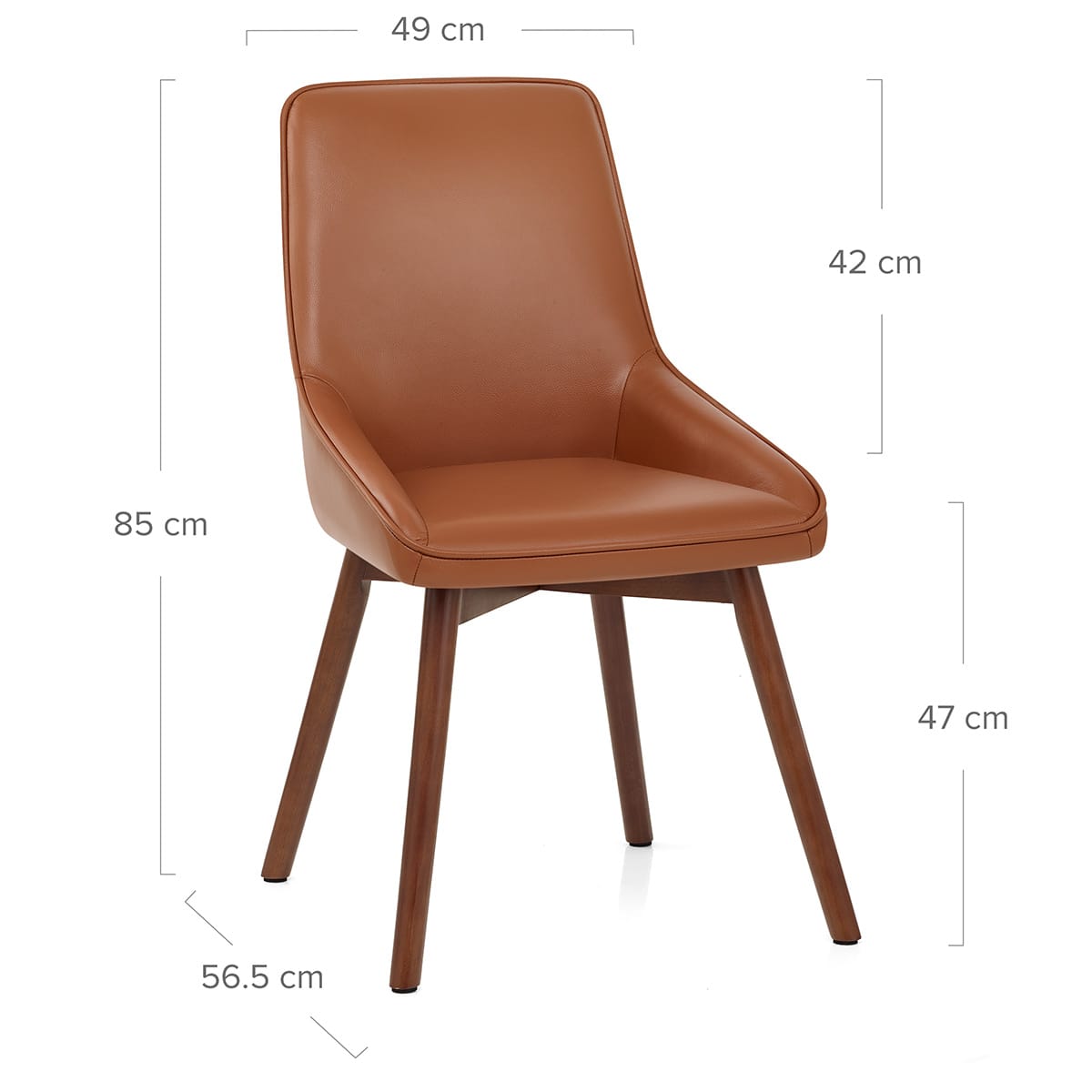 Chaise Cuir Veritable Bois - Vito Marron