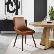 Chaise Cuir Veritable Bois - Vito Marron
