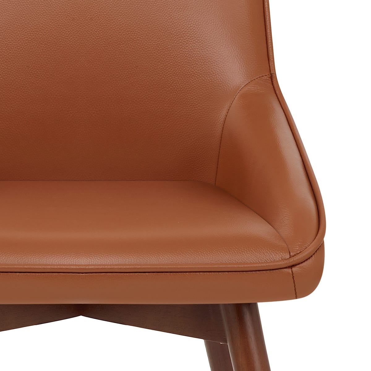 Chaise Cuir Veritable Bois - Vito Marron