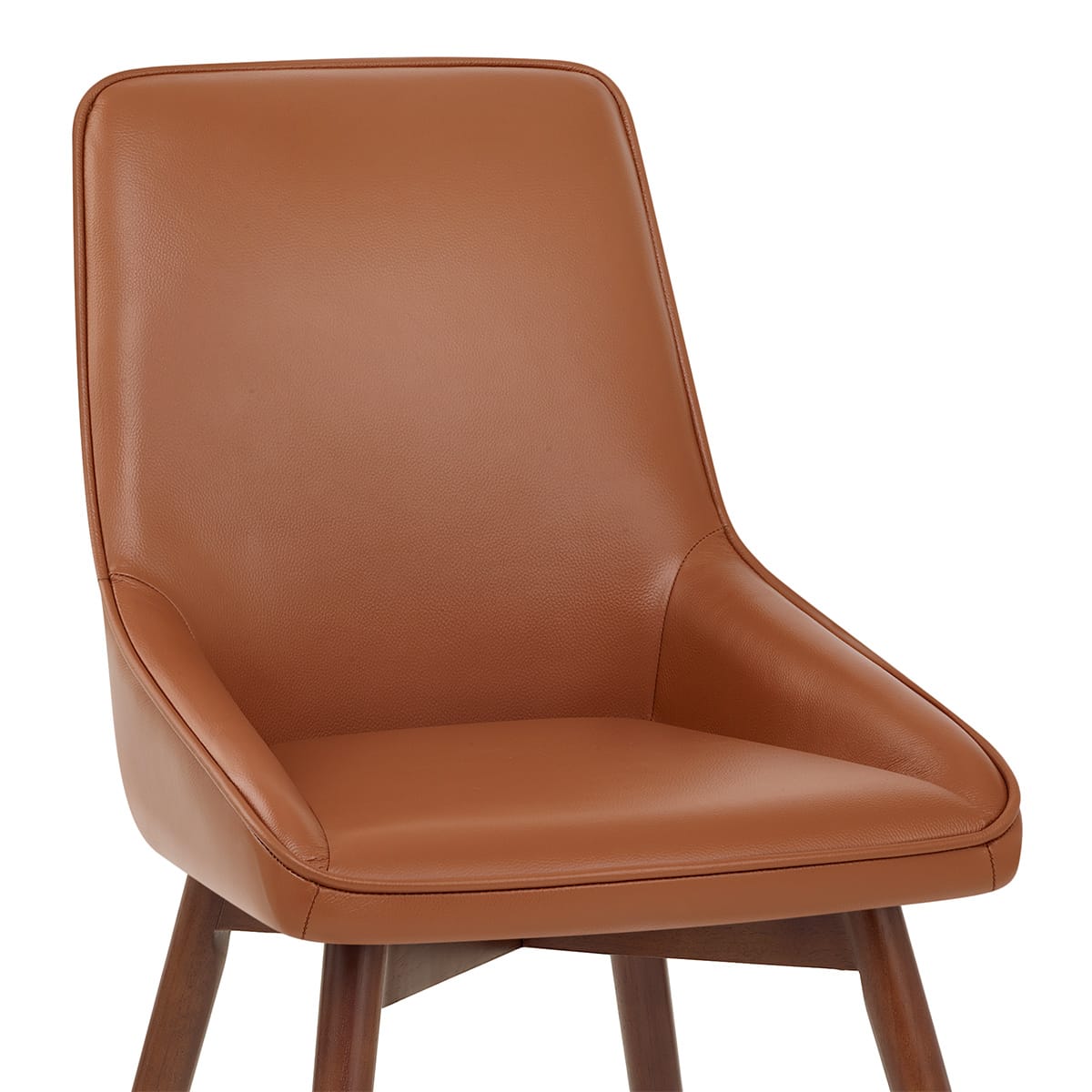 Chaise Cuir Veritable Bois - Vito Marron