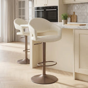 Tabouret de bar faux cuir - Washington Crème 
