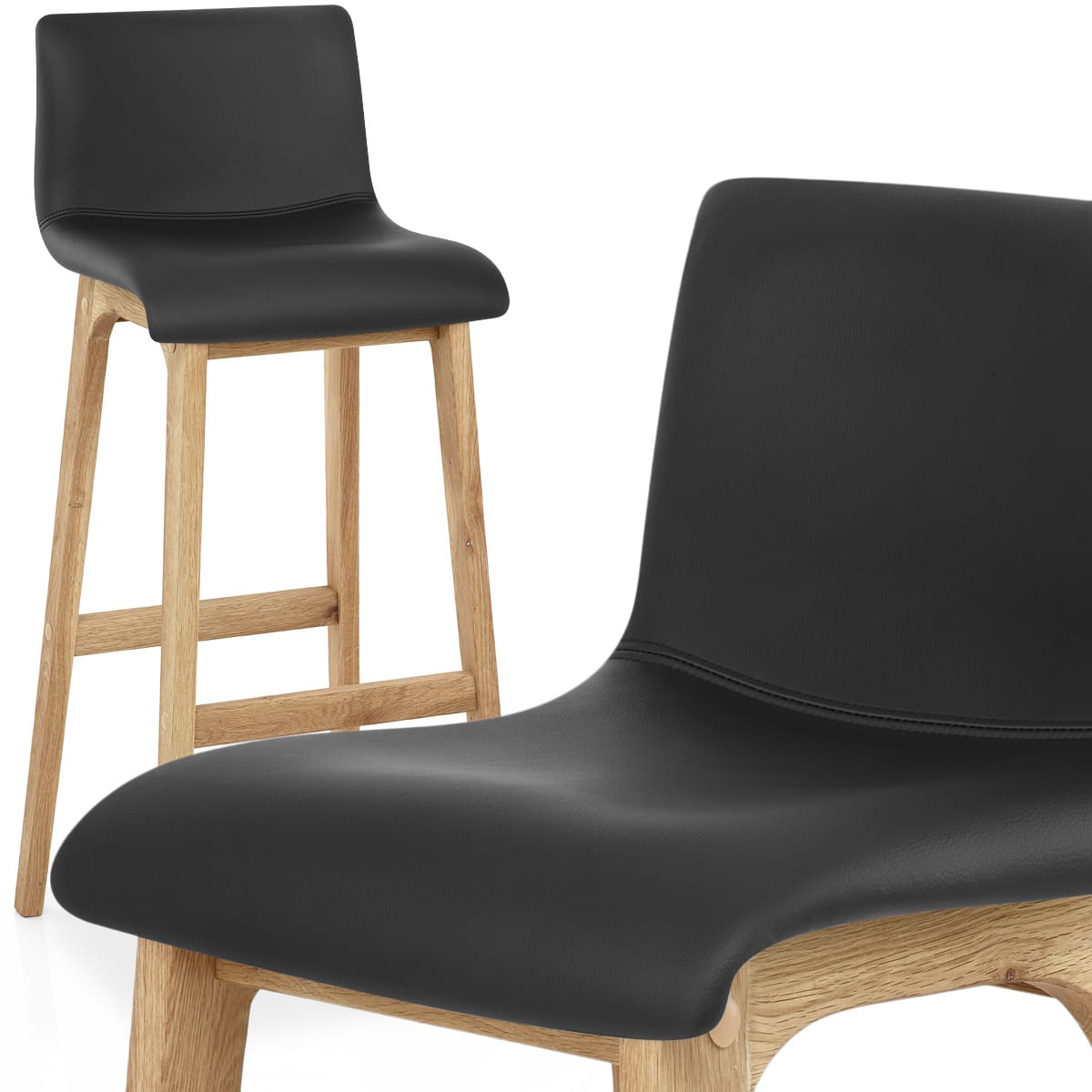 Wave Bar Stool Black