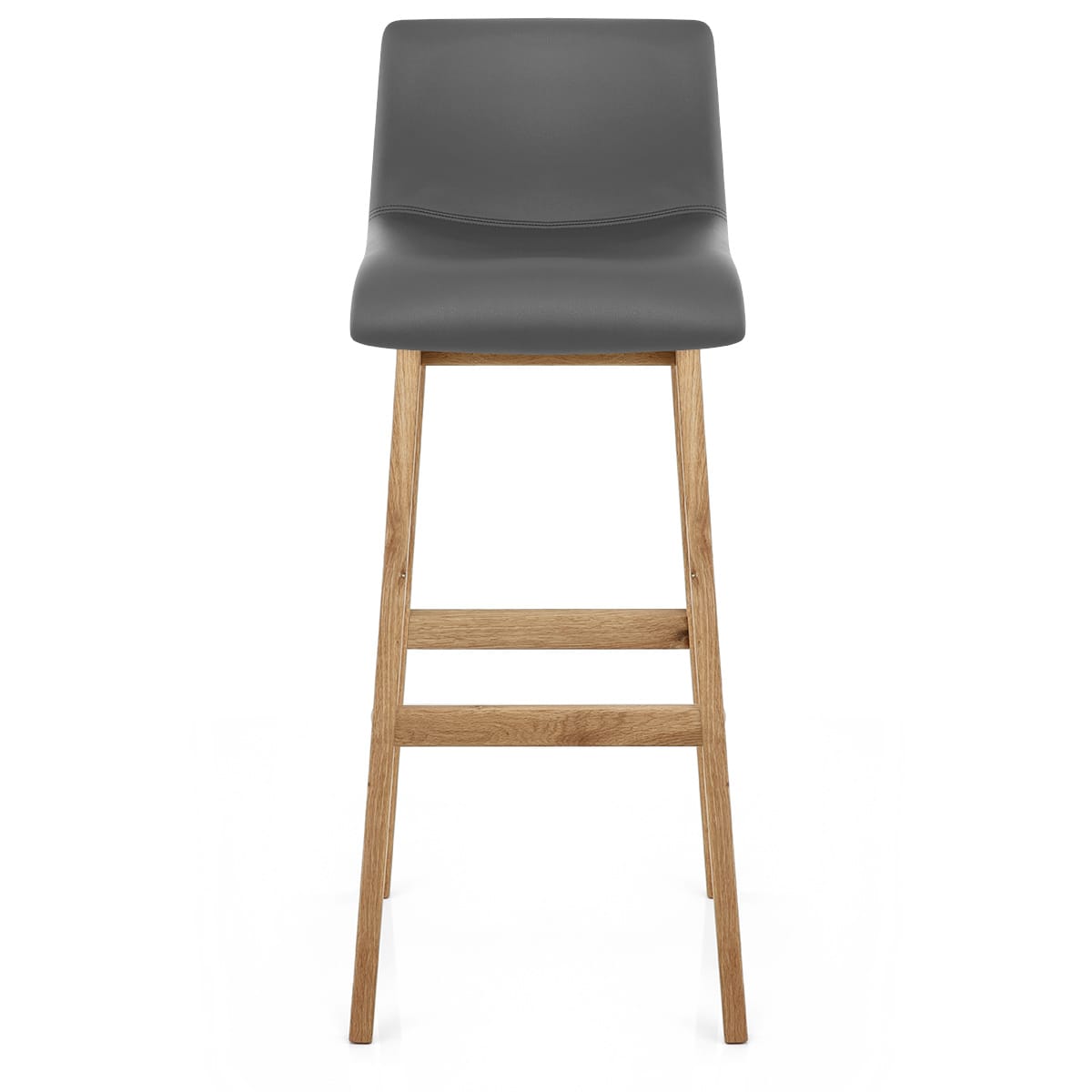 Tabouret de Bar Faux Cuir Bois - Wave Gris 