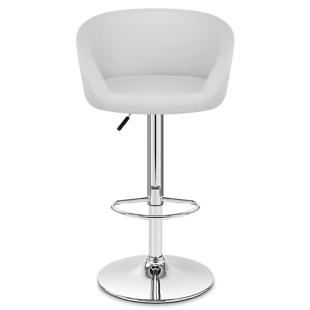 Chaise de Bar Faux Cuir Chrome - Eclipse Blanc 