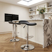 Chaise de Bar Faux Cuir Chrome - Zars Noir 